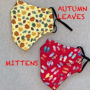 Seasonal Print Face Mask With Filter Pocket